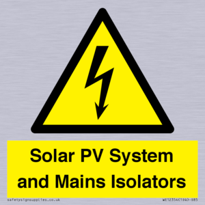 Solar PV System and Mains Isolators